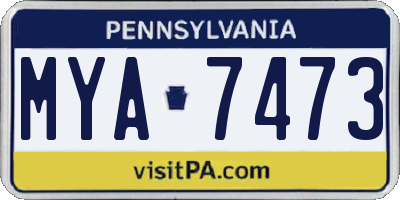 PA license plate MYA7473