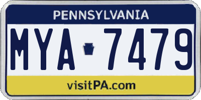 PA license plate MYA7479