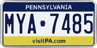 PA license plate MYA7485