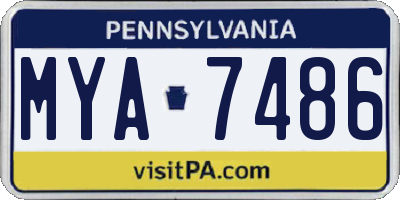 PA license plate MYA7486