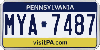 PA license plate MYA7487