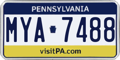 PA license plate MYA7488