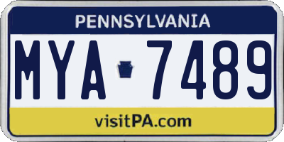 PA license plate MYA7489