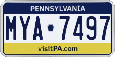 PA license plate MYA7497