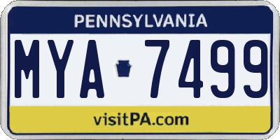 PA license plate MYA7499