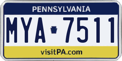 PA license plate MYA7511