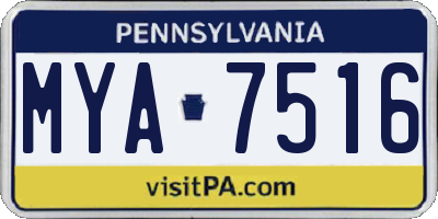 PA license plate MYA7516