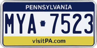 PA license plate MYA7523