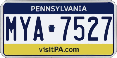 PA license plate MYA7527