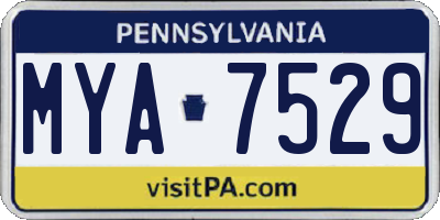PA license plate MYA7529