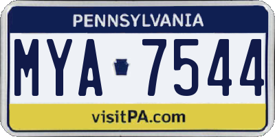 PA license plate MYA7544