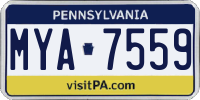 PA license plate MYA7559