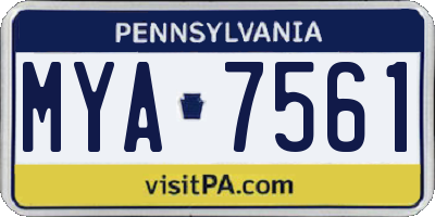 PA license plate MYA7561
