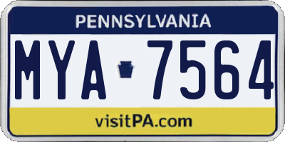 PA license plate MYA7564