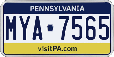 PA license plate MYA7565