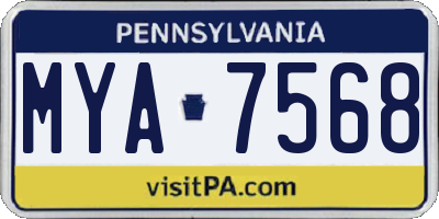 PA license plate MYA7568