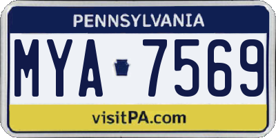 PA license plate MYA7569