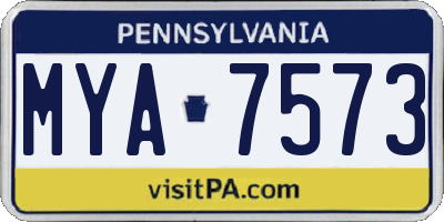 PA license plate MYA7573