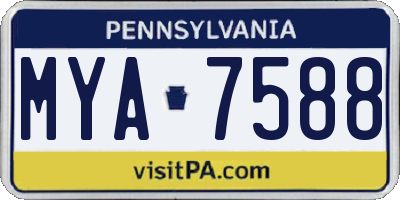 PA license plate MYA7588