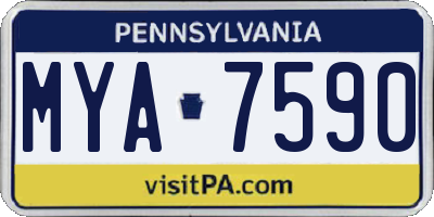 PA license plate MYA7590