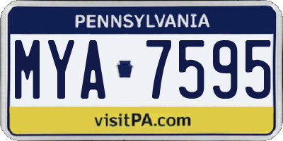 PA license plate MYA7595