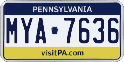PA license plate MYA7636