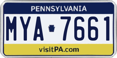 PA license plate MYA7661