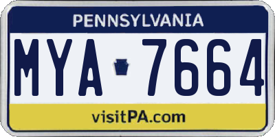 PA license plate MYA7664