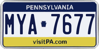 PA license plate MYA7677