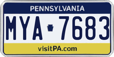 PA license plate MYA7683
