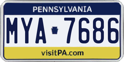 PA license plate MYA7686