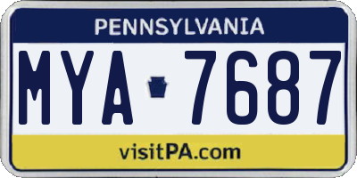 PA license plate MYA7687