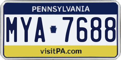 PA license plate MYA7688