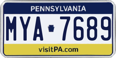 PA license plate MYA7689