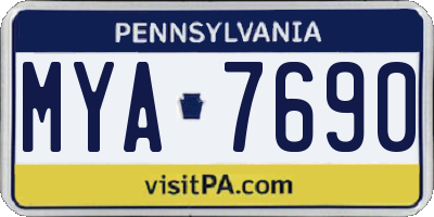 PA license plate MYA7690