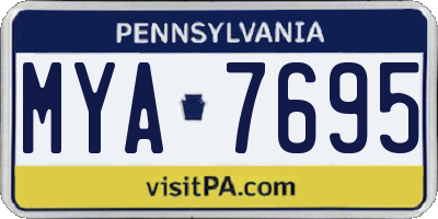 PA license plate MYA7695