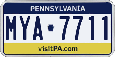 PA license plate MYA7711