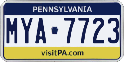 PA license plate MYA7723