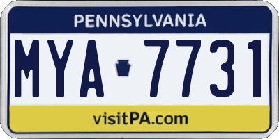 PA license plate MYA7731