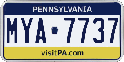 PA license plate MYA7737