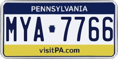 PA license plate MYA7766