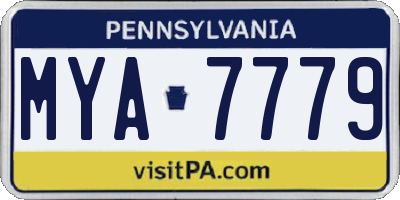 PA license plate MYA7779