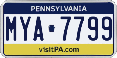 PA license plate MYA7799