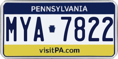 PA license plate MYA7822