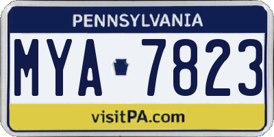 PA license plate MYA7823