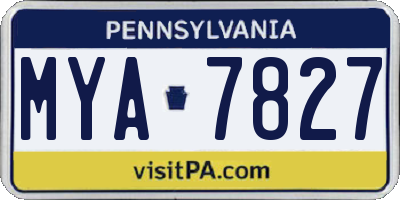 PA license plate MYA7827