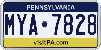 PA license plate MYA7828