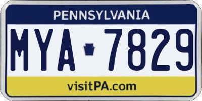PA license plate MYA7829