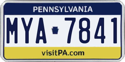 PA license plate MYA7841