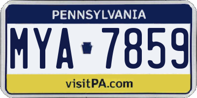 PA license plate MYA7859